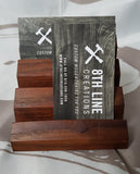 Business Card Holder - 4 Card - Smoked Ash Business Card Stands 8th Line Creations 