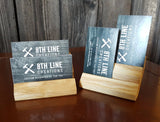 Business Card Stand Smoked - Ash - set of 2 Business Card Stands 8th Line Creations 