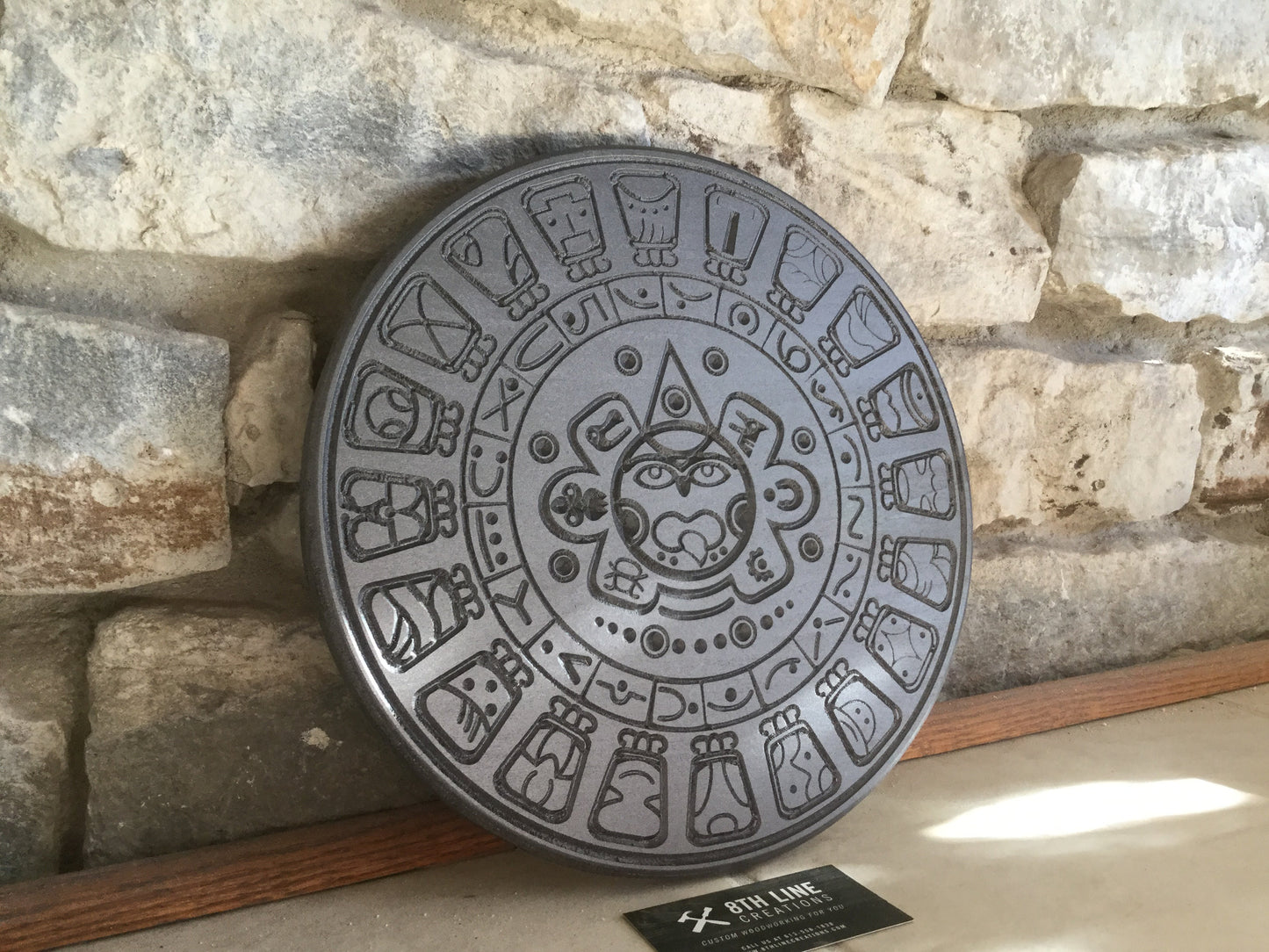 Carved 12 inch Mayan Calendar Custom Carved Wood Signs 8th Line Creations 