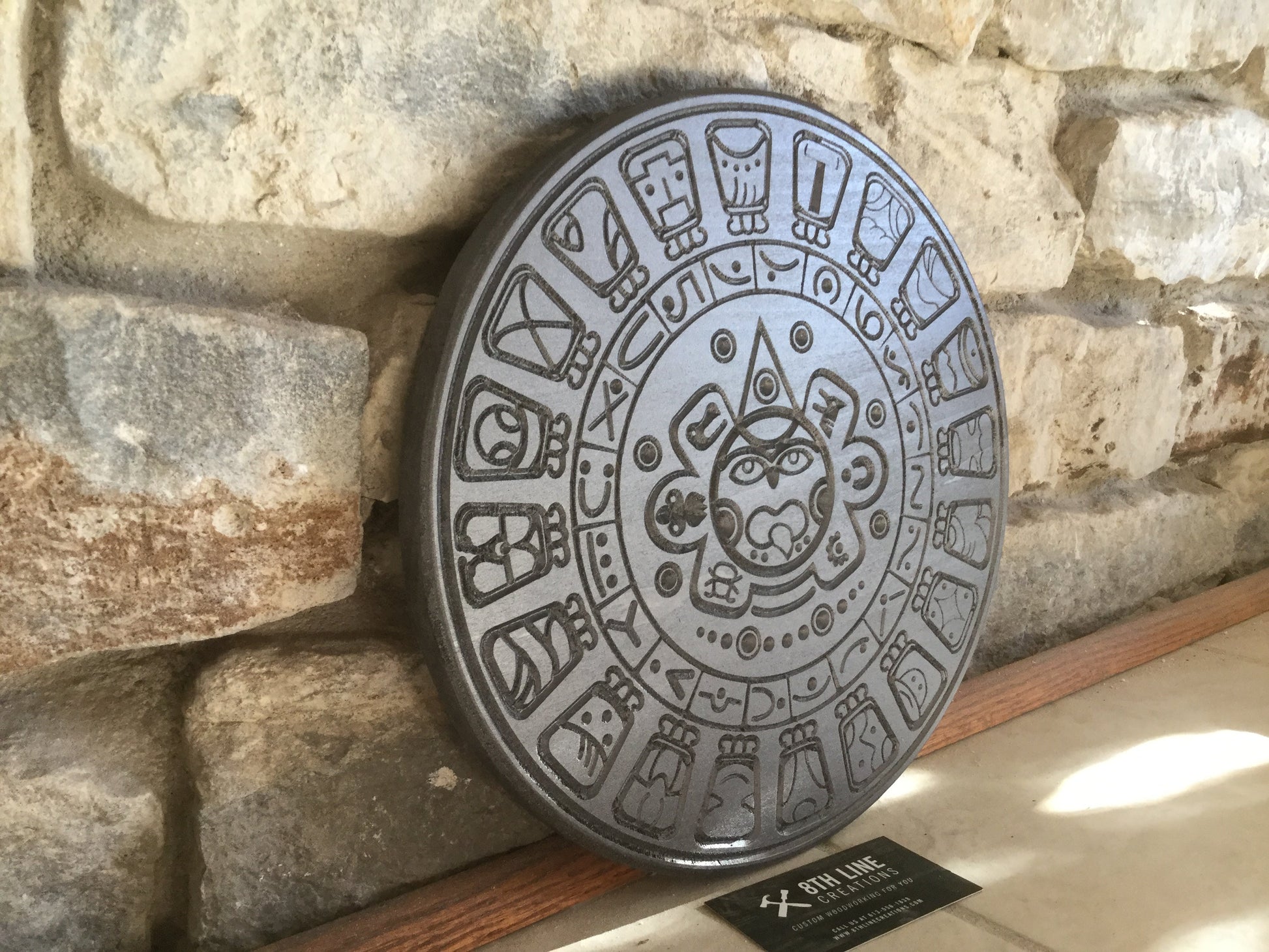 Carved 12 inch Mayan Calendar Custom Carved Wood Signs 8th Line Creations 