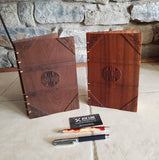 Cherry Coptic Stitched Carved Journal Custom Carved Diaries, Guest Books, Journals and Notebooks 8th Line Creations 