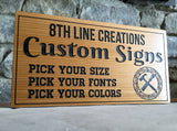 Custom Carved Wood signs, personalized signs, Trailer Signs, Father's Day gift, cedar signs, cottage signs, Outdoor signs, business signage Custom Carved Wood Signs 8th Line Creations 