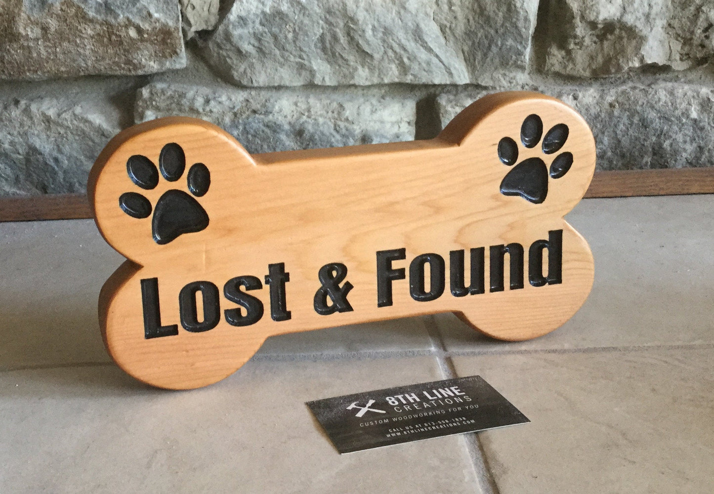 Custom dog bone sign, Dog Gift Ideas, Pet Loss, personalized sign, pet name sign, cedar sign, Father's Day Gift Ideas Custom Carved Wood Signs 8th Line Creations 