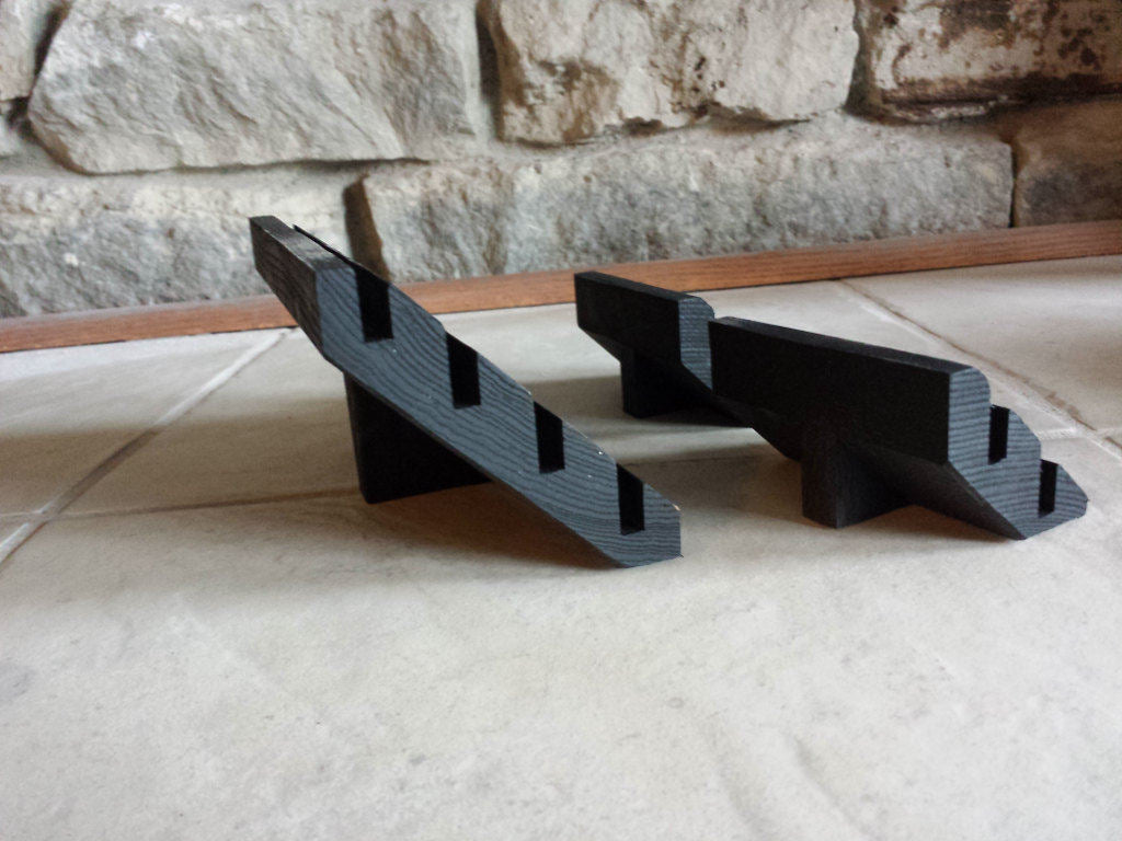Handcrafted Wooden Business Card Holders - Set of 3 - Black Business Card Stands 8th Line Creations 