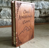Personalized journal , coptic stitched , diaries , wooden book , unique books , personal diary Custom Carved Diaries, Guest Books, Journals and Notebooks 8th Line Creations 
