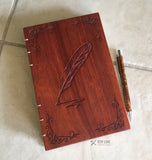 Personalized journal , coptic stitched , diaries , wooden book , unique books , personal diary Custom Carved Diaries, Guest Books, Journals and Notebooks 8th Line Creations 
