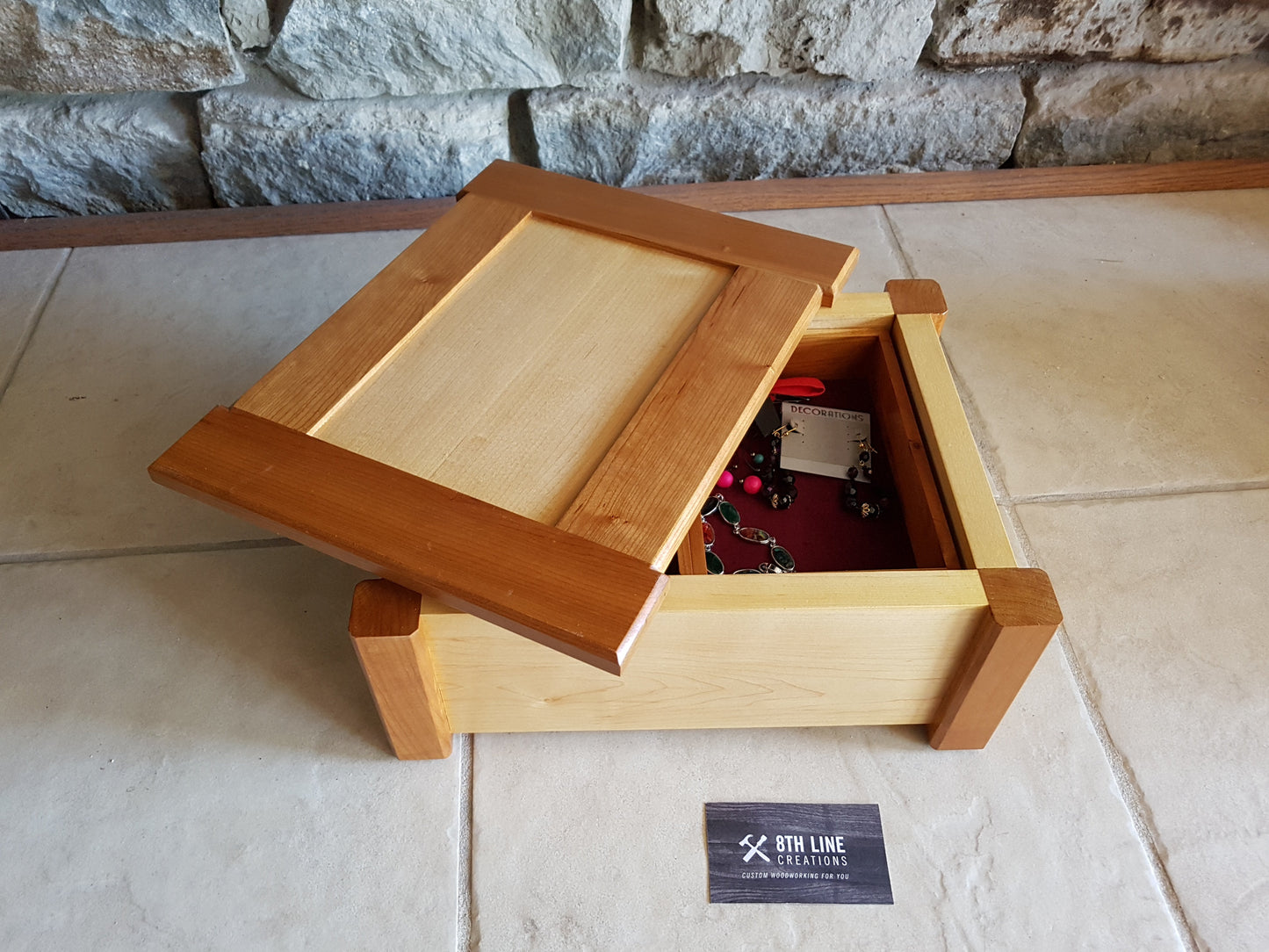 Maple and Cherry Jewellery/Keepsake Box Keepsake Box / Jewellery Box 8th Line Creations 