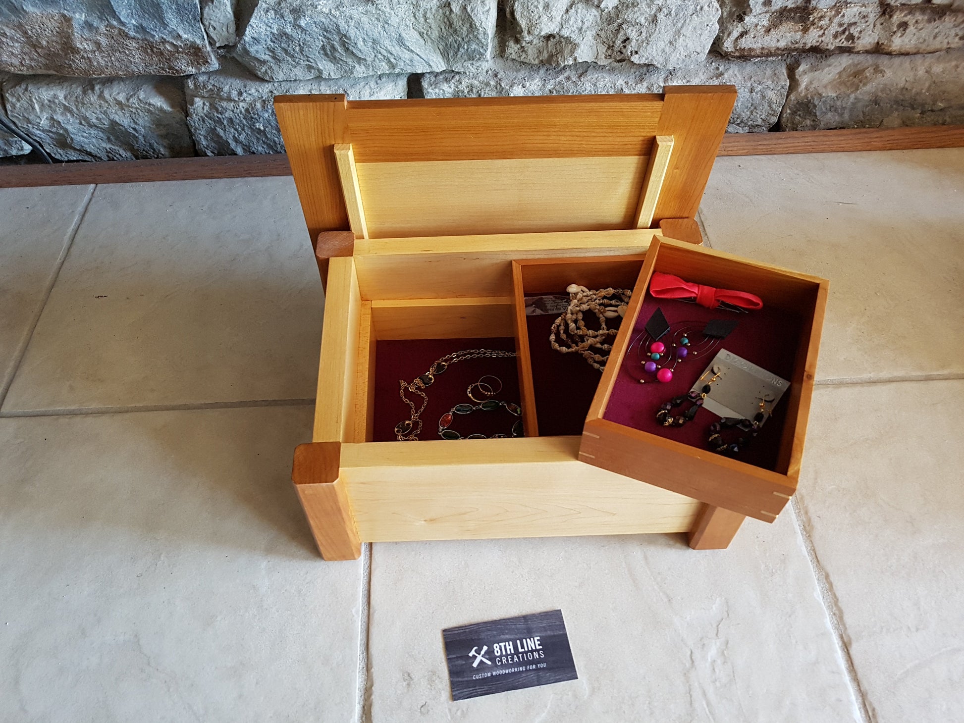 Maple and Cherry Jewellery/Keepsake Box Keepsake Box / Jewellery Box 8th Line Creations 