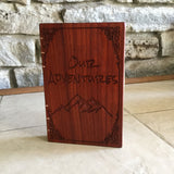 Personalized Diary - Our Adventures - coptic stitched - padauk Custom Carved Diaries, Guest Books, Journals and Notebooks 8th Line Creations 