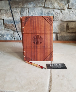 Personalized Coptic Stitched Journal - Mahogany Custom Carved Diaries, Guest Books, Journals and Notebooks 8th Line Creations 