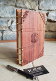 Personalized Coptic Stitched Journal - Mahogany Custom Carved Diaries, Guest Books, Journals and Notebooks 8th Line Creations 