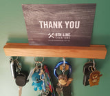 Wall Mounted Key Rack -Cherry Wood - 9" Magnetic Key Racks 8th Line Creations 