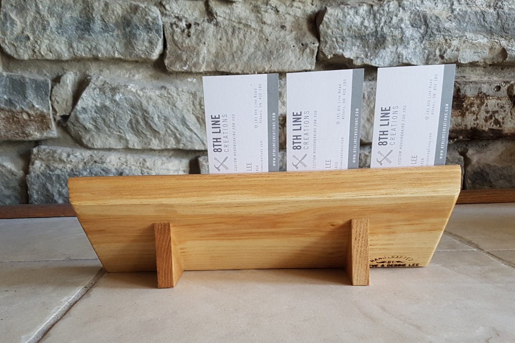 Wood Business Card Holder - 12 Card - Ash Business Card Stands 8th Line Creations 