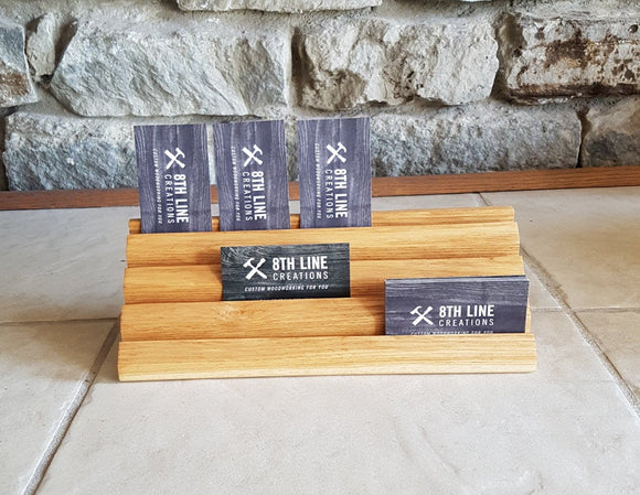 Wood Business Card Holder - 12 Card - Ash Business Card Stands 8th Line Creations 